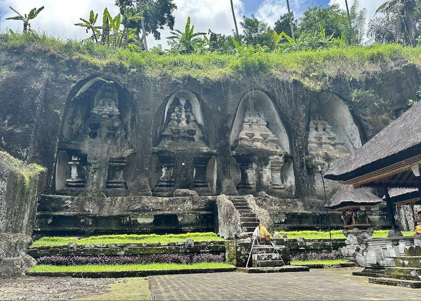 Mt Kawi rock-cut royal tombs surrounded by rice terraces